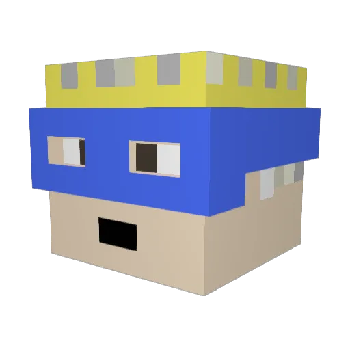 SPDJR Minecraft avatar head, 3D render