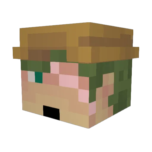 SPINOL Minecraft avatar head, 3D render