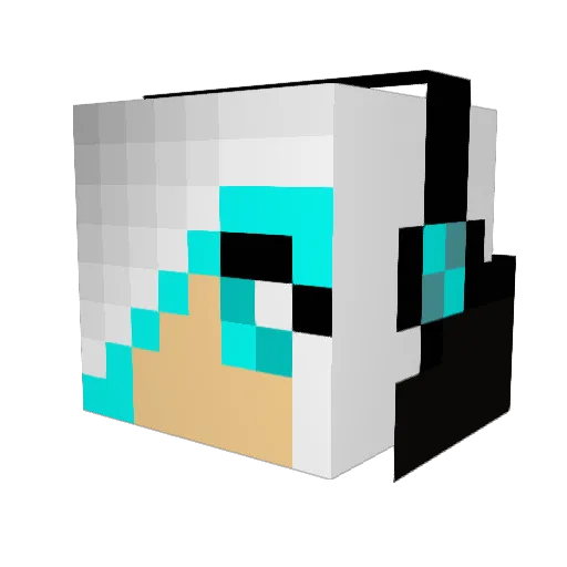 SPORT_GIRL_05 Minecraft avatar head, 3D render