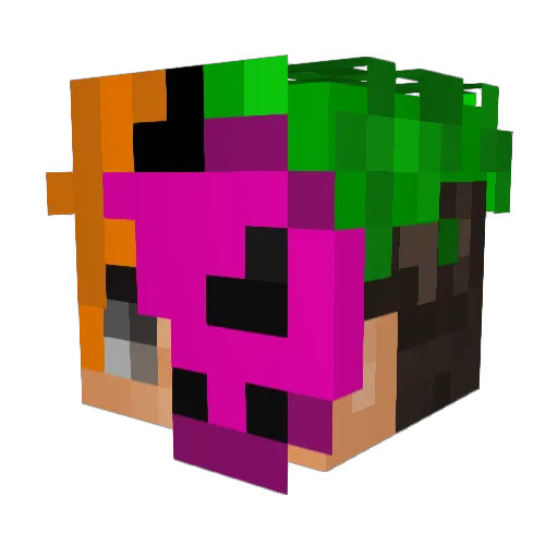 SPOXEL Minecraft avatar head, 3D render
