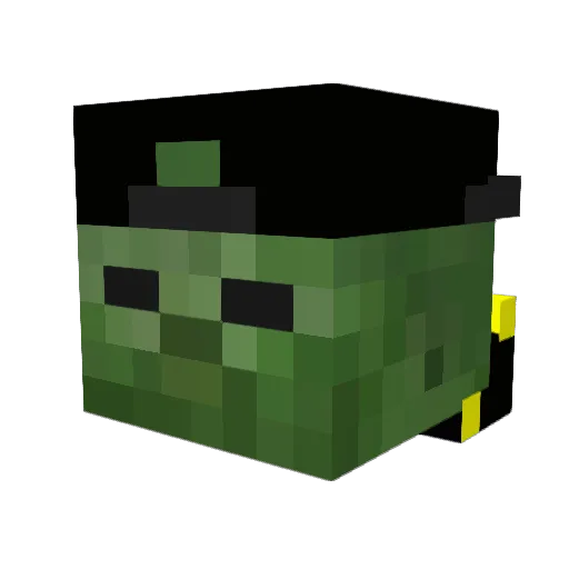 SQ62 Minecraft avatar head, 3D render