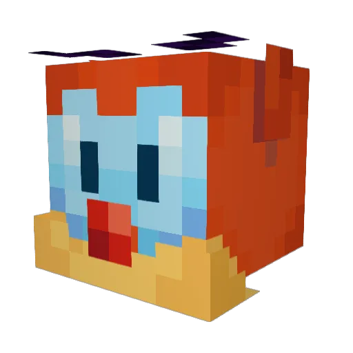 SQARq8 Minecraft avatar head, 3D render