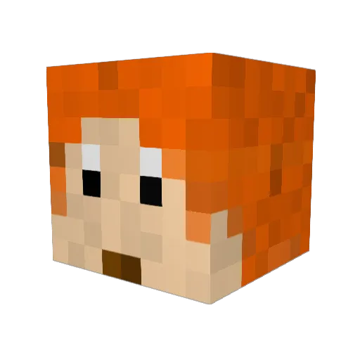 SQRLGIRL Minecraft avatar head, 3D render