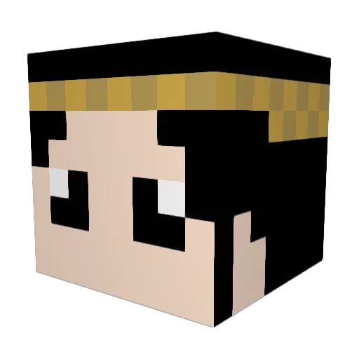 SSBzhum Minecraft avatar head, 3D render