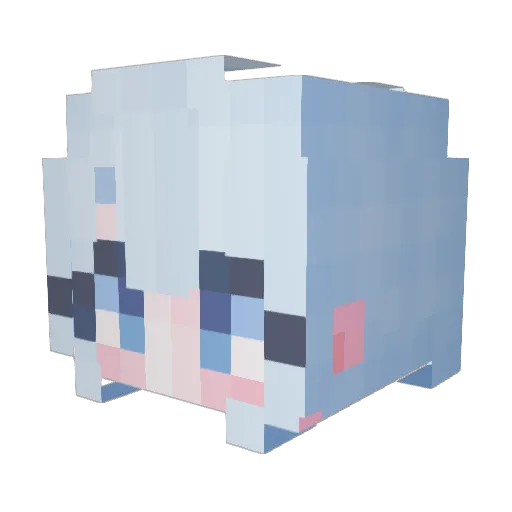 SSEO_YEON Minecraft avatar head, 3D render