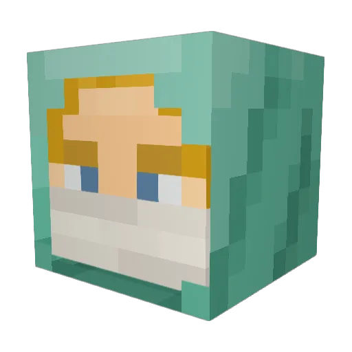 SSG8 Minecraft avatar head, 3D render