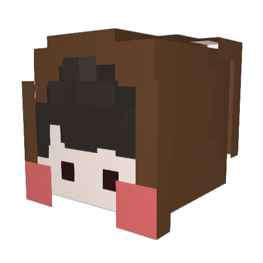 SSSSANO Minecraft avatar head, 3D render