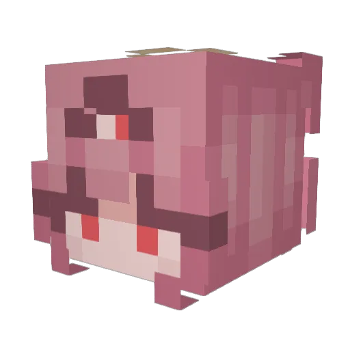SSSScarlett Minecraft avatar head, 3D render