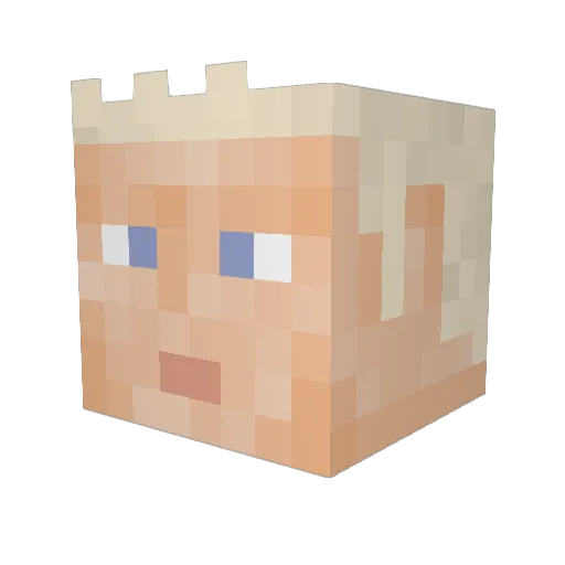 SSXLUEFTEN Minecraft avatar head, 3D render