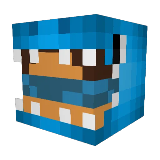 SSharky17 Minecraft avatar head, 3D render