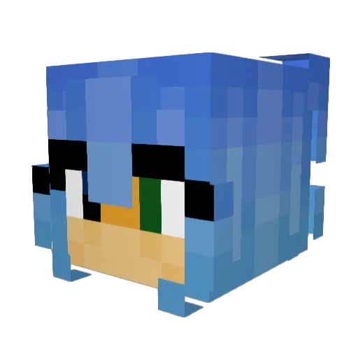 ST0720 Minecraft avatar head, 3D render