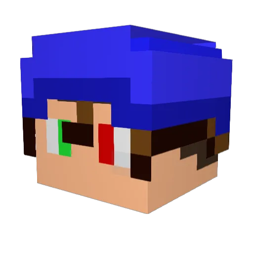 ST2000 Minecraft avatar head, 3D render