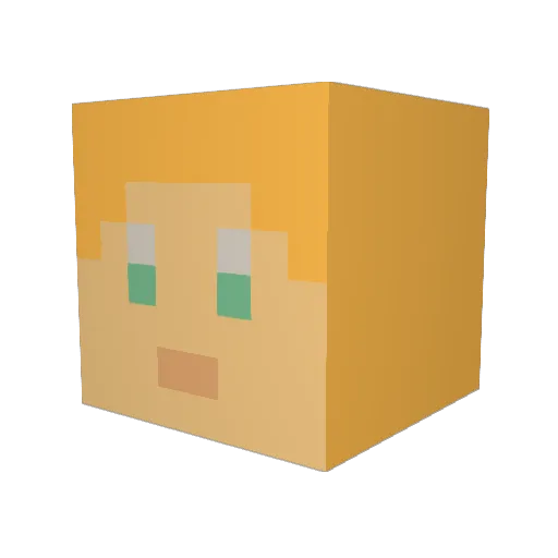 STEAMGAMER Minecraft avatar head, 3D render