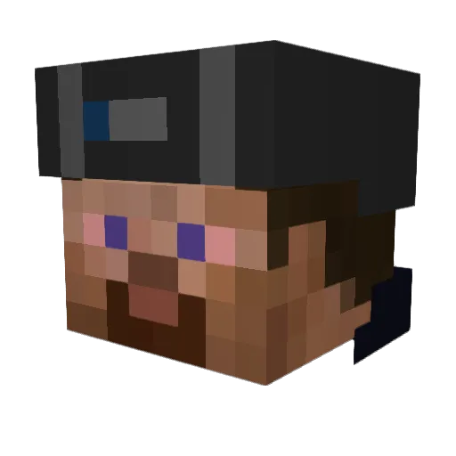 STEFANISAGOD Minecraft avatar head, 3D render