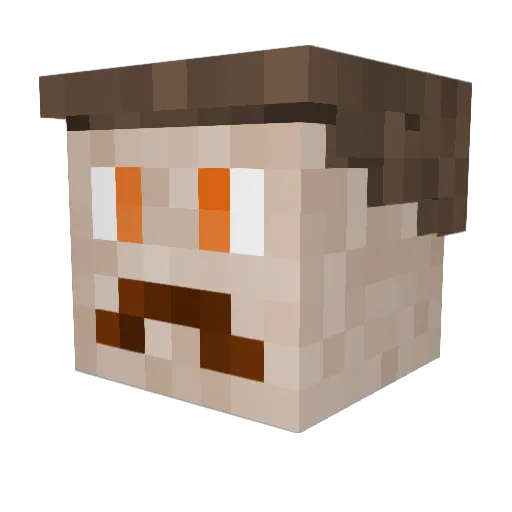 STELWER Minecraft avatar head, 3D render