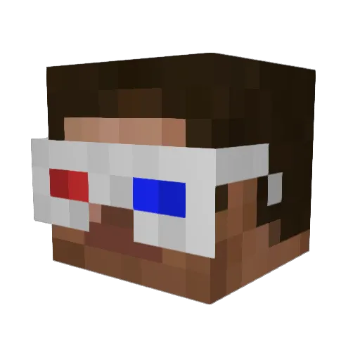 STERAO Minecraft avatar head, 3D render