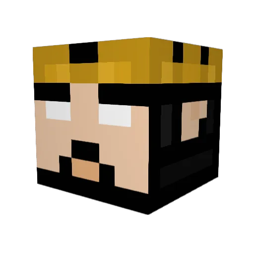 STGENPC01PD1 Minecraft avatar head, 3D render