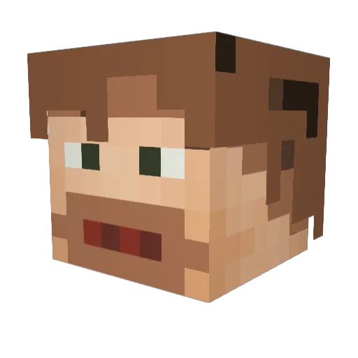 STINLY Minecraft avatar head, 3D render