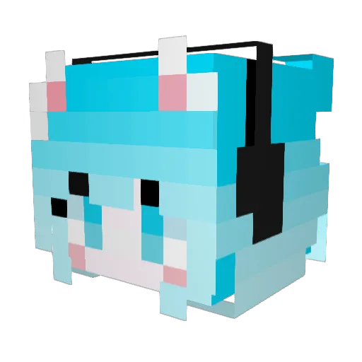 STL123456 Minecraft avatar head, 3D render