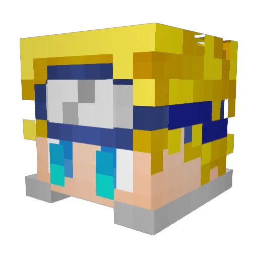 STVNT Minecraft avatar head, 3D render