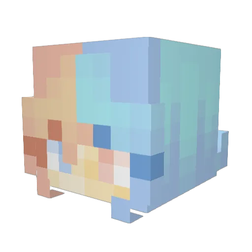 ST_ET Minecraft avatar head, 3D render