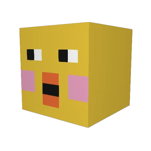 STduayut Minecraft avatar head, 3D render