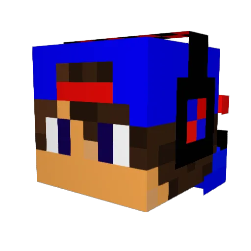 SUNQ8MOON Minecraft avatar head, 3D render