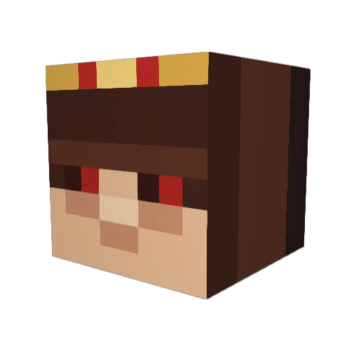 SUNYUQUN Minecraft avatar head, 3D render