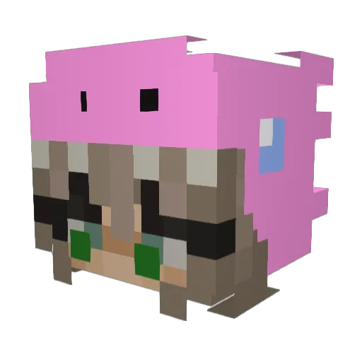 SUOFather Minecraft avatar head, 3D render