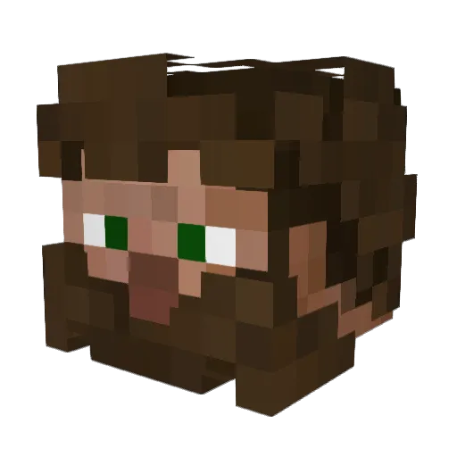 SUPAHOTCHICKEN Minecraft avatar head, 3D render