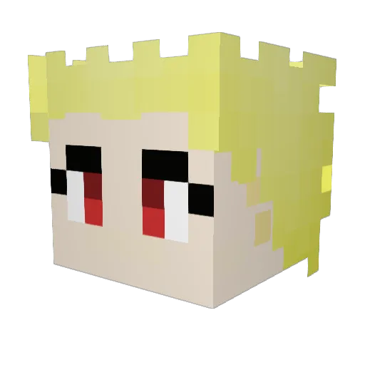 SUPERASU Minecraft avatar head, 3D render