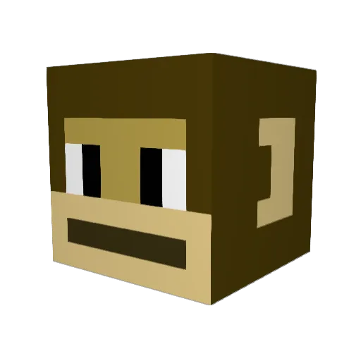 SUPERMMK Minecraft avatar head, 3D render