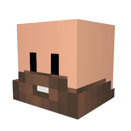 SUPER_MOUSTACHE Minecraft avatar head, 3D render