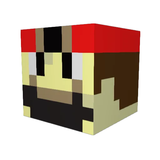 SUPER_mario134 Minecraft avatar head, 3D render