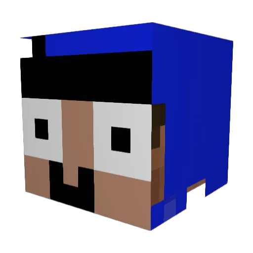 SUPERtakako Minecraft avatar head, 3D render