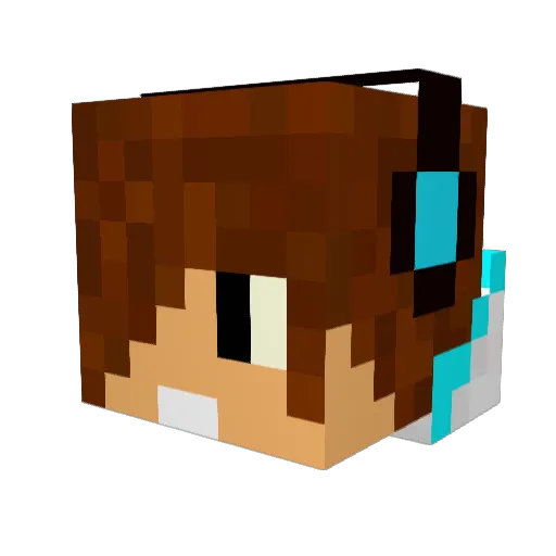 SUPERuRock Minecraft avatar head, 3D render
