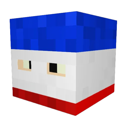SUPTRA Minecraft avatar head, 3D render