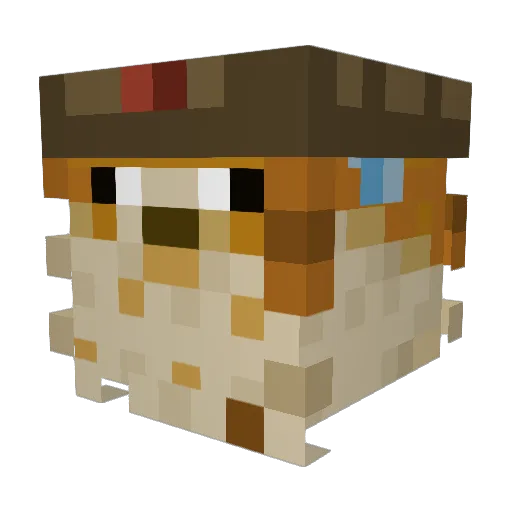 SUSPotato Minecraft avatar head, 3D render