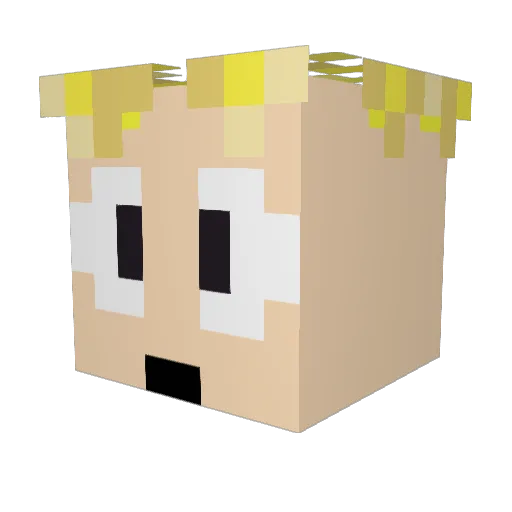 SUwiC Minecraft avatar head, 3D render