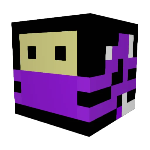 SWU_QUGE Minecraft avatar head, 3D render