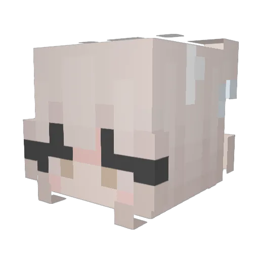 SWhiteFox_ Minecraft avatar head, 3D render