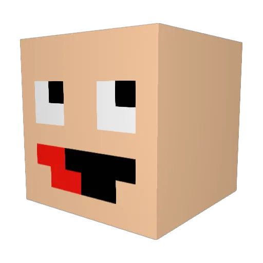 SWukong Minecraft avatar head, 3D render