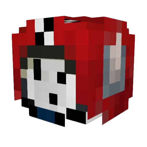 SX_10 Minecraft avatar head, 3D render