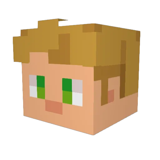 SYKES_ Minecraft avatar head, 3D render