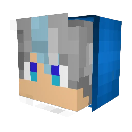 SYLGE Minecraft avatar head, 3D render
