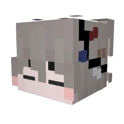 SYXSaran Minecraft avatar head, 3D render