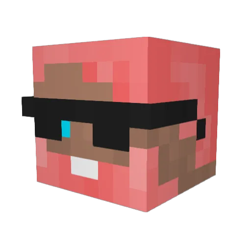SZBNC Minecraft avatar head, 3D render