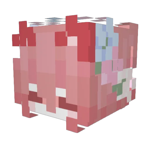 S_07 Minecraft avatar head, 3D render