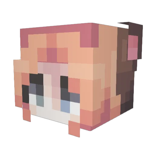 S_Natsu Minecraft avatar head, 3D render