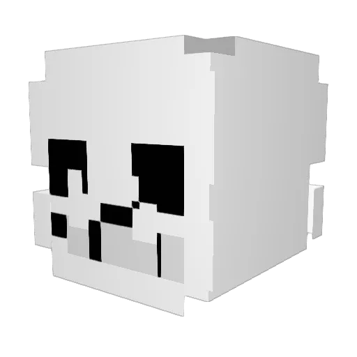 S_keleton Minecraft avatar head, 3D render